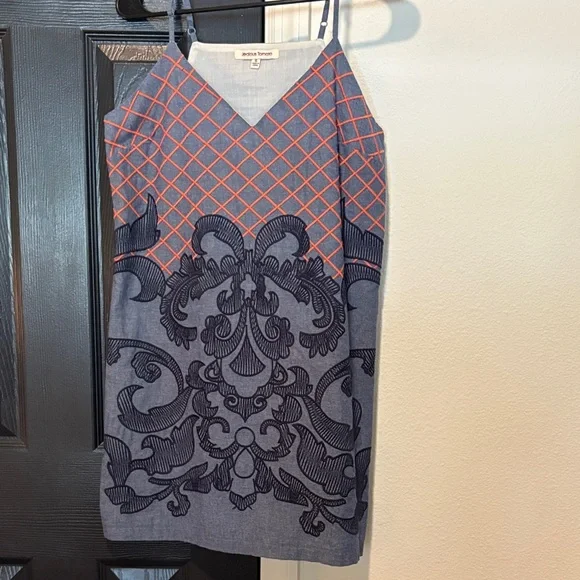 Jealous Tomato Embroidered Chambray Mini Dress - Picture 1 of 5